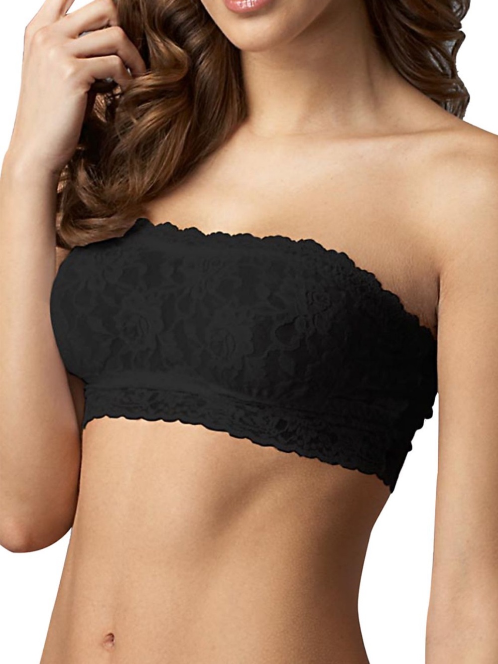 Black Lace Bandeau Bra Hanky Panky NWT